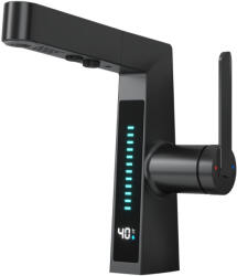 Welland FH-3429 smart mosdó csaptelep - multifunkciós fej - vízhőfok kijelző (fekete)