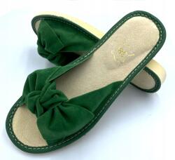 Maximus Női Bőr Papucs, strandpapucs, masnival, zöld, Size 40 (K0-003)