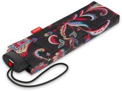 Reisenthel MINI lapos, mechanikus, fekete, virág motívumos esernyő RT7064