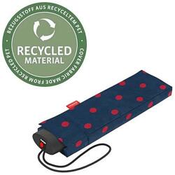 Reisenthel MINI lapos, mechanikus, kék, piros pettyes esernyő RT3075