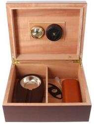 Germanus humidor 40 szál szivar részére, barna színű szivar tároló doboz + AJÁNDÉK szett! (GER-981110)