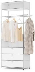 Tchibo - /Cn3 fém gardróbszekrény akasztórúddal és 3 fiókkal - fehér