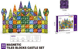 Mamido Set de construcție magnetic colorat 93 piese MT1461 (MT1461) Jucarii de constructii magnetice