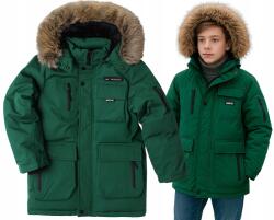 F-26 Zöld téli pehelykabát, szőrmés, Size 4, 104 (YF-2046A2)