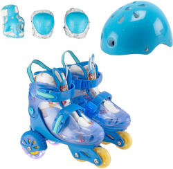 Action Kezdők Roller szett, sisakkal, könyök/térd védő, állítható, S méret (31-34), kék 34 kék