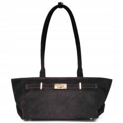 Laura Biaggi Csokoládébarna velúr táska, hosszú fogantyúkkal (TS04-536 CamChocolate)