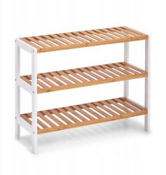 Zeller Bambusz cipősszekrény, fehér, 74×26×54cm, 9 pár cipőhöz (18861)
