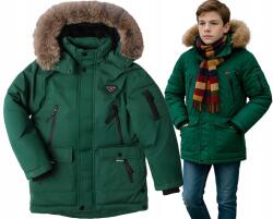 F-26 Zöld Téli Kabát, Szőrmés Kapucni, Size 16 (170cm), meleg (YF-2050A2)