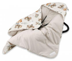  Kétoldalas takaró autós hordozóba 90*90 cm 2, 5 TOG - Róka és barátai bézs