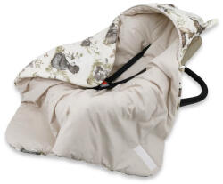  Kétoldalas takaró autós hordozóba 90*90 cm 2, 5 TOG - erdei barátok zöld/bézs