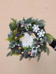  Karácsonyi koszorú, nemes jelzőfenyőből, 60cm, karácsony (Wianek z żywej jodły Nobilis)