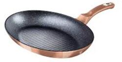 Berlinger Haus Metallic Rosegold Line halsütő serpenyő márvány bevonattal, 35x25 cm (BH-7170)