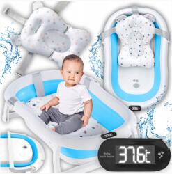 Kanza Baba Kád, elektronikus hőmérővel, kék, 80×45×25cm (WANIENKA SKŁADANA DLA DZIECKA NIEBIESKA KANZA)