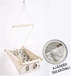 Incababy Babyswing babahinta - Deep Nature bézs leveles + AJÁNDÉK bézs kétoldalas minky takaró + hintakampó