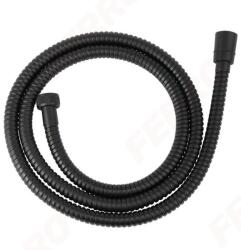 FERRO fekete acél zuhanycső, csavarodásmentes, 150cm (W33)