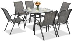 Garden Point Modena szürke kerti asztali bútor 6 személyes Garden Point szögletes asztallal (GAP1081)