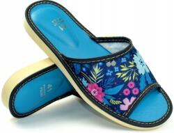 Maximus női házipapucs, virágos, kék, Size 37 (77b00)