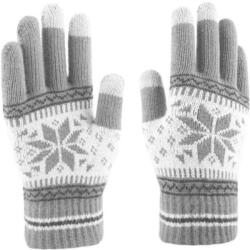 HARAHU Mănuși de iarnă SF-39132 - Gri / Alb M / L KP39132