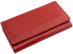 La Scala SBL155 piros hátul kártyatartós bőr női pénztárca