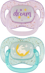 Canpol Babies Világító szilikon cumi szimmetrikus NIGHTGLOW 0-6m (2db) - lány