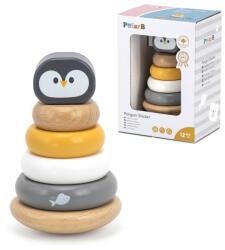 Viga Toys Fa egymásra rakható piramis a legkisebbeknek - Pingvin