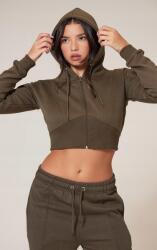 Prettylittlething KC62105 Prettylittlething Rövid, Cipzáros Kapucnis Pulóver (45) M