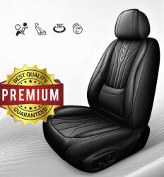 Autolife 11 részes Prémium minőségű Műbőr üléshuzat szett - Légzsákos - Osztható - Fekete színben (02164) - akcio-shop