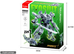 Sluban Exosuit - 2 in 1 Szürke robot és helikopter építőjáték készlet (M38-B1282)