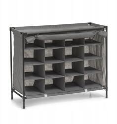 Zeller Textil cipőtartó, 16 rekesz, szürke, 84×66×35cm (14615)