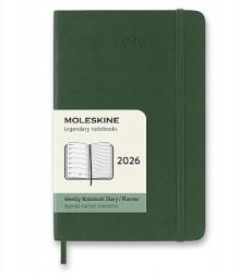Moleskine naptár 2026 Zöld Pocket Weekly Soft Heti (9x14) (8056999275556)