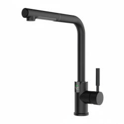 Welland FH-3470 mosogató smart csaptelep - kihúzható multifunkciós fej - vízhőfok kijelző (fekete) (FH-3470E)