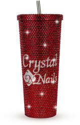 Crystal Nails - STRASSZKÖVES POHÁR - PIROS