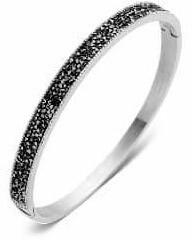  Victoria Ezüst színű fekete köves karkötő