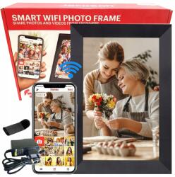 DIAWAY Digitális Képkeret Frameo 10, 1" Wifi Fotókeret 16GB Hd Képernyő (FILMY DOTYKOWY APLIKACJA DO ZDJĘĆ CZARNA DUŻA)