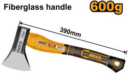 INGCO Balta 600 g üvegszálas nyél (HAX081600)