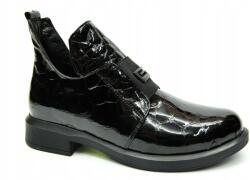 Bombonella 3035 fekete lakkozott bőr női bakancs méret 38 (230.3035 S.A)