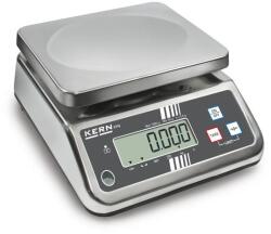 KERN & SOHN FFN 6K1IPN (6kg/0, 001kg) HACCP kompatibilis IP65 rozsdamentes acél digitális asztali mérleg, adapter, akkumulátor (FFN 6K1IPN)