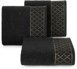  Layla minőségi törölköző fényes díszítéssel Fekete 50x90 cm 6db (455035)