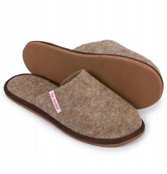 IRE SHOES IRESHOES Gyapjú Lakás Papucs, természetes báránygyapjú, csúszásgátló EVA talp (kapcie męskie filc brązowy)