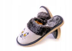 Maximus Női Bőr Papucs, Size 33, gyapjú szőrmés belső, lengyel gyártás (39A00)