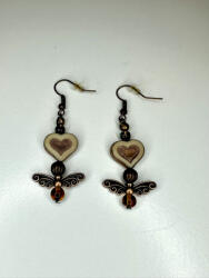  Szívangyal - Kézműves Fülbevaló (JJF69)