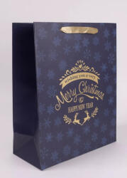  Royal Blue Christmas - Arany Ünnepi Ajándéktasak (L-es) (370906)