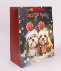  Szeretettel Neked - Téli Kutyusos Ajándéktáska (M) (370880)