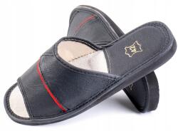Maximus Férfi Bőr Papucs, Size 45, fekete, kényelmes, természetes bőr (56B00)