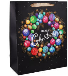  Színes Karácsonyi Koszorú - Elegáns Ajándéktáska (M) (349955)