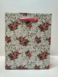  Vintage rózsás ajándéktasak - romantikus mintával, rózsaszín füllel (370678)