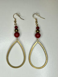  Arany Könnycsepp Elegancia - Jade & Hematit Fülbevaló (JJF66)