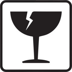  Öntapadós Címke - törékeny - fehér alapú