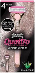 Wilkinson Quattro Rose Gold Női Borotva, 1 betéttel, aloe verával (4027800138067)