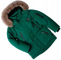F-26 Zöld téli kabát, Size 14, szőrmével, szintetikus pehely (YF-2050A2)